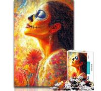 Rompecabezas de Calavera Mexicana para Adolescentes, 1000 Piezas, para Adultos y Adolescentes, Entrena tu Cerebro y Tus Manos, Regalo para Amigos y Familiares, 26x38cm