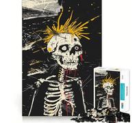 Rompecabezas de Calavera Punk de 1000 Piezas para Adolescentes, Juguete cognitivo, pasatiempo Relajante, Borde Premium, Lista de Deseos de Santa Claus (38x52cm)