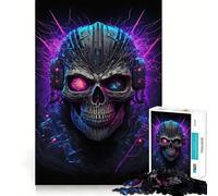 Rompecabezas de Calavera Punk de 1000 Piezas para Adultos, Juguete para ejercitar la Mente y el Cerebro, Ideal para el hogar y el Ocio, con Bordes Ajustados, Regalo de Papá Noel (50x75cm)
