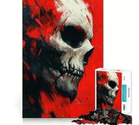 Rompecabezas de Calavera roja de 1000 Piezas para Adolescentes Juguete para estimular la lógica y Relajarse Artículo Coleccionable Bordes Afilados 50x75cm