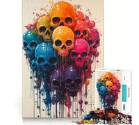 Rompecabezas de Calaveras arcoíris para Adolescentes, 1000 Piezas, Juguete para desarrollar la Mente y la Habilidad, Juego Relajante, Corte preciso, (38x52cm)