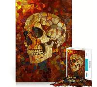 Rompecabezas de Calaveras con vidrieras Originales, 1000 Piezas, para Adolescentes, Desarrollo Mental, diversión Familiar, Bordes precisos, Regalo Memorable (38x52cm)