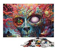 Rompecabezas de Calaveras de Colores para Adultos, 1000 Piezas, Ideal para Decorar el hogar y Jugar en Familia. 26x38cm/10,23x14,96 Pulgadas.