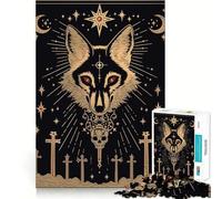 Rompecabezas de Calaveras de Lobo y Cruces,1000 Piezas,Entrenamiento cognitivo,Piezas Perfectamente encajables,Regalo de cumpleaños,Juguete para ejercitar la Mente (38x52cm)