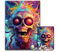 Rompecabezas de Calaveras Divertidas para Adultos, 1000 Piezas para Adolescentes y jóvenes, cumpleaños y Vacaciones, 26x38cm/10,23x14,96 Pulgadas.