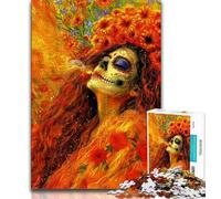 Rompecabezas de Calaveras Estilo Mexicano para Adolescentes Un Juego desafiante y Familiar con Piezas aleatorias Que encajan Perfectamente 38x26cm