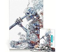 Rompecabezas de Calaveras samurái para Adultos, 1000 Piezas, para Fortalecer la Memoria, Divertido y Casual, de Calidad, con Bordes Elegantes, Regalo (38x26cm)