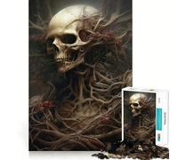 Rompecabezas de Calaveras y Espinas para Adolescentes, 1000 Piezas, Juego de lógica, diversión en Interiores, Pieza de colección de Arte con Bordes precisos 50x75cm