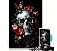 Rompecabezas de Calaveras y Flores para Adolescentes, 1000 Piezas, Juguete Inteligente, Tiempo Libre, Corte preciso, Regalo de Temporada 50x75cm