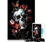 Rompecabezas de Calaveras y Flores para Adolescentes, 1000 Piezas, Juguete para ejercitar la Mente, Actividad para el hogar, decoración de Pared con Corte de precisión 38x52cm