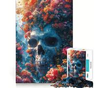 Rompecabezas de Calaveras y Flores para Adolescentes, 1000 Piezas, Rompecabezas Mental, Divertido y Relajante, Arte para armar, Regalo Encantador 50x75cm