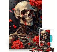 Rompecabezas de Calaveras y Rosas de 1000 Piezas para Adolescentes Juguete Inteligente para el hogar Corte preciso Regalo Original 38x52cm