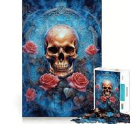 Rompecabezas de Calaveras y Rosas para Adolescentes, 1000 Piezas, Juguete para ejercitar la Mente, Actividad para el hogar, decoración de Pared con Corte de precisión 38x52cm