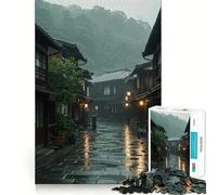 Rompecabezas de Calle Japonesa lluviosa para Adultos, 1000 Piezas, Juguete de lógica Mental, diversión Relajante, Corte Firme, cálida Sorpresa (50x75cm)