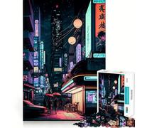 Rompecabezas de Calles japonesas de Tokio, 1000 Piezas para Adolescentes Juego de ingenio, Tiempo de Paz, 38x26cm