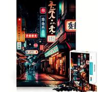 Rompecabezas de Calles japonesas de Tokio para Adolescentes, 1000 Piezas, para desarrollar la Memoria, Tiempo Libre, Bordes limpios, un Regalo Encantador 50x75cm