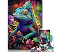 Rompecabezas de camaleón de Jigsaw Art para Adolescentes 1000 Piezas decoración artística de Pared y Regalo de cumpleaños para Amigos Oficina en casa 38x26cm