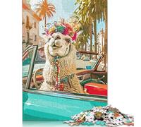 Rompecabezas de Camello conduciendo un Coche, difícil, 100% de cartón Reciclado, Ideal para Mujeres y Hombres, Regalo del Día del Padre, 1000 Piezas (75 x 50 cm)