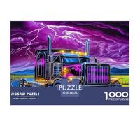 Rompecabezas de camión Grande de 1000 Piezas para Adultos y niños: camión Colorido bajo un Rayo, Regalo Divertido y Actividad para el hogar a Partir de 12 años, 38 x 26 cm/1000 Piezas