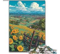 Rompecabezas de Campo de Girasoles de 1000 Piezas para Adolescentes, Apto para Mayores de 14 años Ideas de Regalo para decoración del hogar 50x75cm