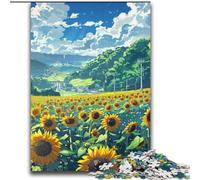 Rompecabezas de Campo de Girasoles para Adultos y Adolescentes, 2000 Piezas, Juguetes educativos, Juegos antiestrés, cumpleaños (70x100cm)