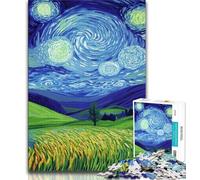 Rompecabezas de Campos Bajo el Cielo Nocturno para Adultos, 1000 Piezas, Ideal para aliviar el estrés, Ideal para Decorar tu Escritorio (50x75cm)