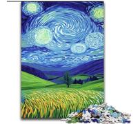Rompecabezas de Campos Bajo el Cielo Nocturno para Adultos, 1000 Piezas, Juegos Educativos, Decoración del Hogar, Regalos para Toda la Familia (26x38cm)