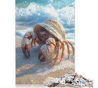 Rompecabezas de Cangrejo ermitaño en la Playa, 1000 Piezas, de Madera, para Adultos y para aliviar el estrés (75 x 50 cm)