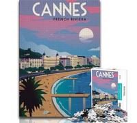 Rompecabezas de Cannes de 1000 Piezas para Adolescentes Difícil de completar, Pero Divertido y Divertido Regalo de cumpleaños, decoración de Pared, 38x26cm