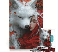 Rompecabezas de Caperucita Roja y el Lobo Blanco de 1000 Piezas para Adultos Ayuda a Mejorar la Memoria y Calma la Mente Diseño, Montaje y Regalo Creativo (38x52cm)
