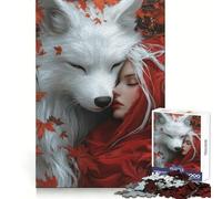 Rompecabezas de Caperucita Roja y el Lobo Blanco para Adolescentes, 1000 Piezas, Juguete para ejercitar la Mente, Arte para Relajarse, (50x75cm)