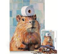 Rompecabezas de Capibara con Papel higiénico para Adolescentes, 1000 Piezas, Pensamiento estratégico, interacción Suave, Ajuste preciso, (50x75cm)