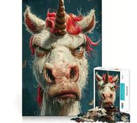 Rompecabezas de Cara Plana de Unicornio para Adolescentes,1000 Piezas,diversión Que estimula la Mente,Corte Limpio,componentes Resistentes,Actividad para Compartir con los niños (38x26cm)