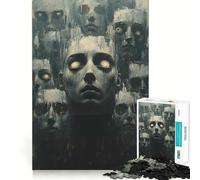 Rompecabezas de Caras surrealistas en Pintura Oscura para Adolescentes, 1000 Piezas, Pure Logic Toy, Quiet Calm Clean Cut, decoración de Pared 38x52cm