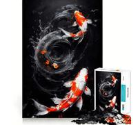 Rompecabezas de Carpas koi en Espiral para Adultos, 1000 Piezas, fortalece la Memoria, Alivia el estrés, Pieza de Arte 50x75cm
