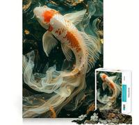 Rompecabezas de Carpas koi Naranjas, 1000 Piezas, Juguete para desarrollar la Mente, Juego Relajante, Pieza de colección de Arte de Corte preciso (50x75cm)