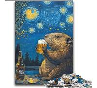 Rompecabezas de carpincho con Cerveza y Cielo Nocturno para Adolescentes (2000 Piezas), Juguetes educativos para familias con póster a Juego y Hoja de Trivia (70x100cm)