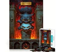Rompecabezas de Cartas del Tarot de La Torre para Adolescentes, 1000 Piezas, para desarrollar la Memoria, Tiempo Libre, Bordes limpios, un Regalo Encantador 38x52cm