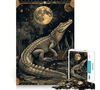 Rompecabezas de Cartas del Tarot del cocodrilo acuático 1000 Piezas Juego de concentración Mental Corte de precisión Bordes Suaves Juego para Crear Conexiones significativas (50x75cm)