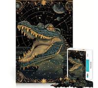 Rompecabezas de Cartas del Tarot del cocodrilo acuático para Adolescentes 1000 Piezas Mejora la Agilidad Mental Juego de tamaño Uniforme Piezas precisas Actividad Nocturna Divertida en Familia