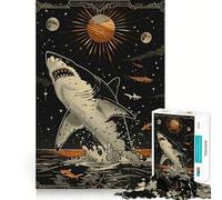 Rompecabezas de Cartas del Tarot del tiburón Blanco Juego de Memoria Mental de 1000 Piezas manualidad de Corte de Alta precisión desafío Cerebral Interactivo para el hogar (50x75cm)