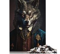 Rompecabezas de cartón 100% Reciclado Aristócrata Lobo, Juguete de descompresión, para Adultos y Adolescentes, Regalo para el Día del Padre, 1000 Piezas (75 x 50 cm)
