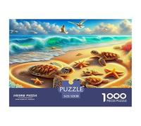Rompecabezas de cartón 100% Reciclado con Forma de corazón, Conchas Marinas sobre Arena, 1000 Piezas, para Adultos y niños, decoración, 52 x 38 cm (1000 Piezas)