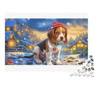 Rompecabezas de cartón 100% Reciclado de Beagle con Sombrero de Fiesta, 1000 Piezas, para Adultos, bellamente ilustrado, Rompecabezas de 52 x 38 cm (1000 Piezas)