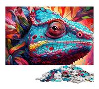 Rompecabezas de cartón Art Chameleon de 1000 Piezas para Adultos, un Rompecabezas desafiante y Relajante para Adolescentes, 26x38cm/10,23x14,96 Pulgadas.