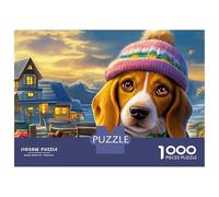 Rompecabezas de cartón Beagle de 1000 Piezas,diseño de una Siesta Tranquila iluminada por el Sol, Acabado Mate, Ideal Adolescentes, Ideal un día lluvioso, pasatiempo Tranquilo, 70 x 50 cm/1000 Piezas