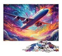 Rompecabezas de cartón de 1000 Piezas con diseño de avión de pasajeros en Color para Adultos, Ideal para decoración y Regalo de ingenio, 26x38cm/10,23x14,96 Pulgadas.