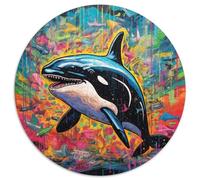 Rompecabezas de cartón de 1000 Piezas con diseño de Ballena Pintada a Mano para Adultos,un desafío para el Cerebro para Adolescentes,diversión Familiar,Regalo de decoración para el hogar