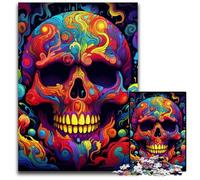 Rompecabezas de cartón de 1000 Piezas con diseño de Calaveras Coloridas para Adultos, un Rompecabezas desafiante y Relajante para Adolescentes, 26x38cm/10,23x14,96 Pulgadas.