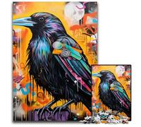 Rompecabezas de cartón de 1000 Piezas con diseño de Cuervo, Ideal para Decorar, para Adultos, Familia 26x38cm/10,23x14,96 Pulgadas.